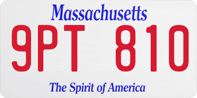 MA license plate 9PT810