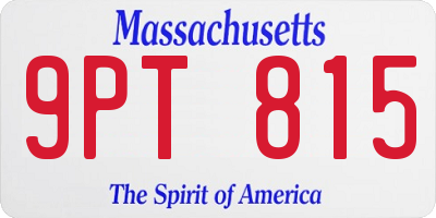 MA license plate 9PT815