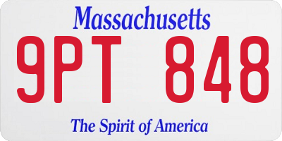 MA license plate 9PT848