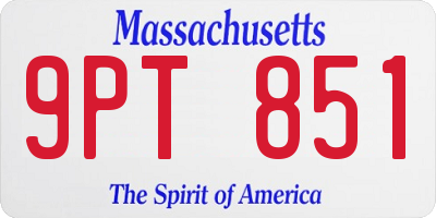 MA license plate 9PT851
