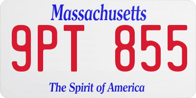 MA license plate 9PT855