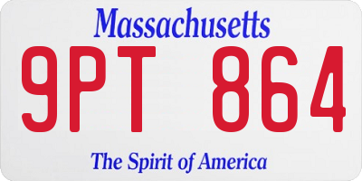 MA license plate 9PT864