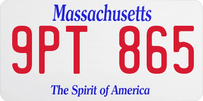MA license plate 9PT865