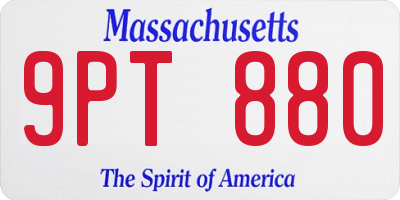 MA license plate 9PT880