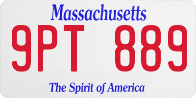 MA license plate 9PT889