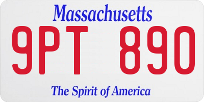 MA license plate 9PT890
