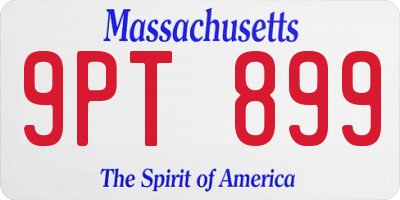 MA license plate 9PT899