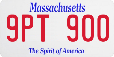 MA license plate 9PT900