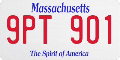 MA license plate 9PT901