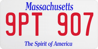 MA license plate 9PT907