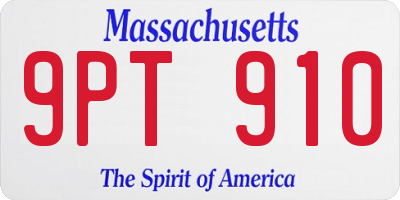 MA license plate 9PT910
