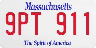 MA license plate 9PT911