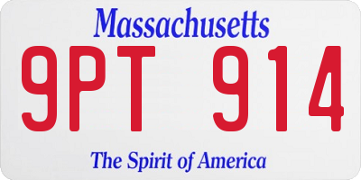MA license plate 9PT914