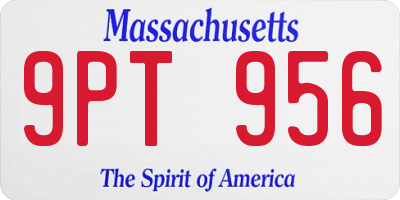 MA license plate 9PT956