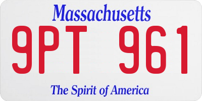MA license plate 9PT961