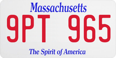 MA license plate 9PT965