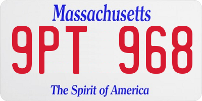 MA license plate 9PT968
