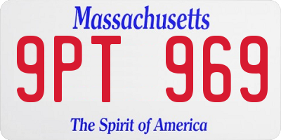 MA license plate 9PT969
