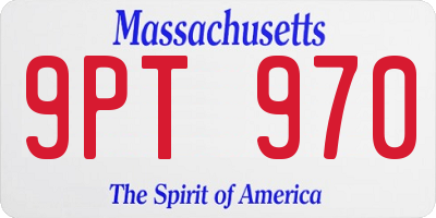 MA license plate 9PT970