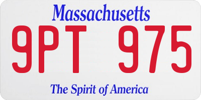 MA license plate 9PT975