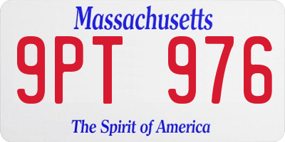 MA license plate 9PT976