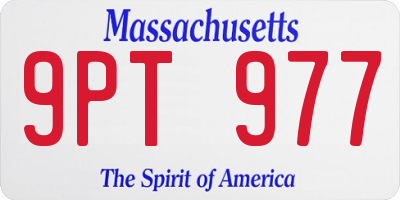 MA license plate 9PT977