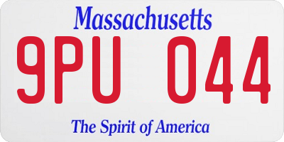 MA license plate 9PU044