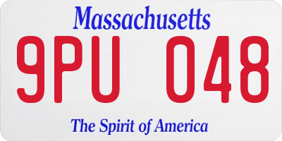 MA license plate 9PU048