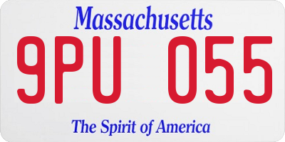 MA license plate 9PU055