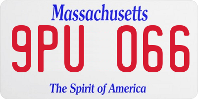 MA license plate 9PU066