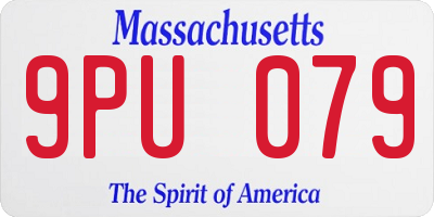 MA license plate 9PU079