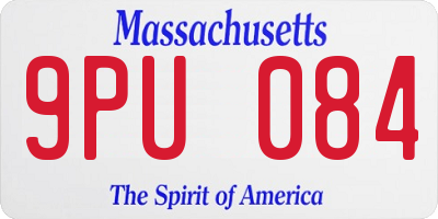 MA license plate 9PU084