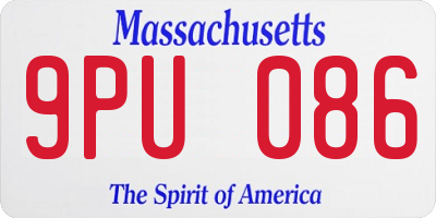 MA license plate 9PU086