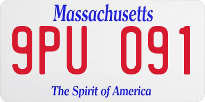 MA license plate 9PU091
