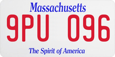 MA license plate 9PU096