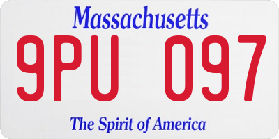 MA license plate 9PU097