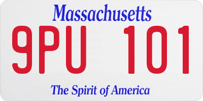 MA license plate 9PU101