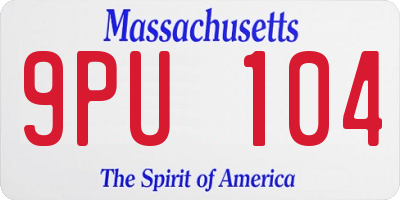 MA license plate 9PU104