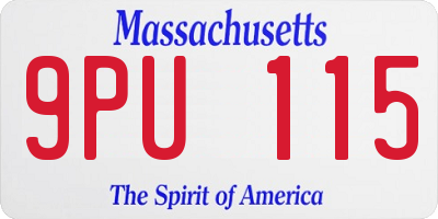 MA license plate 9PU115