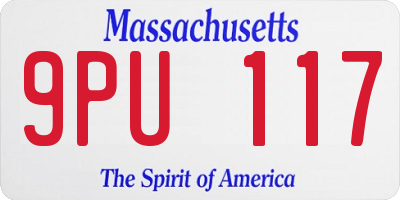 MA license plate 9PU117