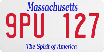 MA license plate 9PU127