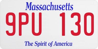 MA license plate 9PU130