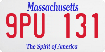 MA license plate 9PU131