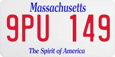 MA license plate 9PU149