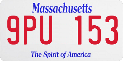MA license plate 9PU153