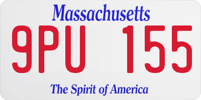 MA license plate 9PU155