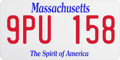 MA license plate 9PU158