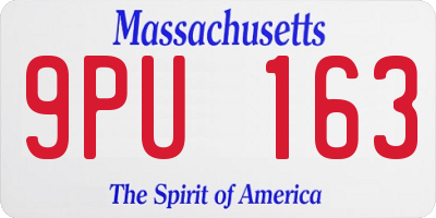 MA license plate 9PU163