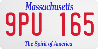 MA license plate 9PU165