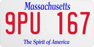 MA license plate 9PU167